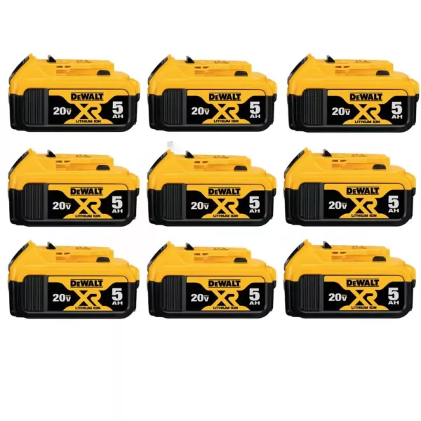 DEWALT 20-Volt MAX XR Premium Lithium-Ion 5.0Ah Battery Pack (9-Pack)