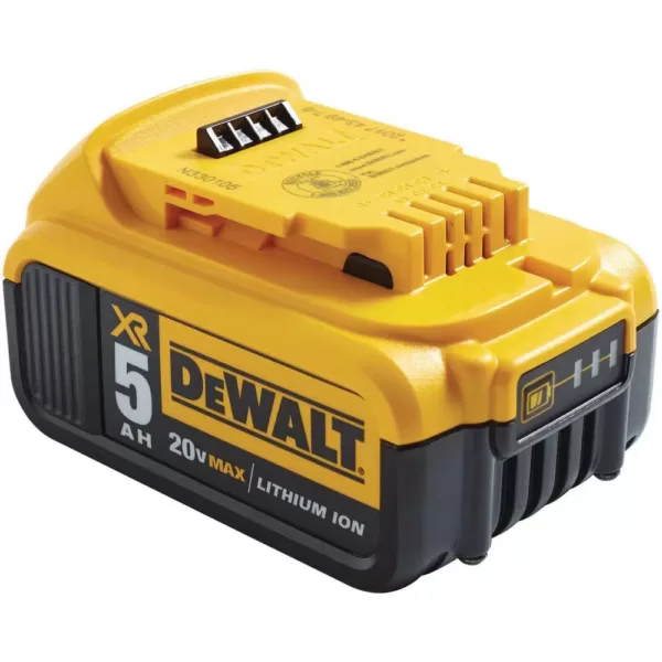 DEWALT 20-Volt MAX XR Premium Lithium-Ion 5.0Ah Battery Pack (3-Pack), Charger & Kit Bag