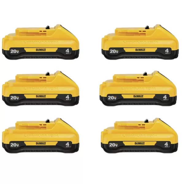 DEWALT 20-Volt MAX Compact Lithium-Ion 4.0Ah Battery Pack (6-Pack)