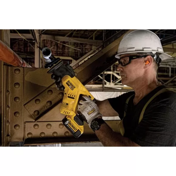 DEWALT 20-Volt MAX Cordless Compact Reciprocating Saw with (1) 20-Volt Battery 2.0Ah, (1) 20-Volt Battery 5.0Ah & Charger