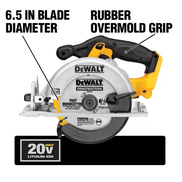 DEWALT 20-Volt MAX Cordless Drill/Impact Combo Kit (2-Tool) with (2) 20-Volt 1.3Ah Batteries, Charger & 6-1/2 in. Circular Saw