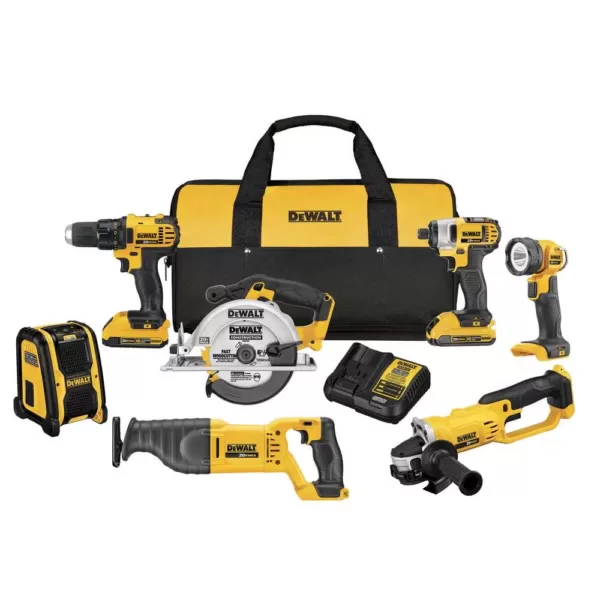 DEWALT 20-Volt MAX Cordless Combo Kit (7-Tool) with (2) 20-Volt 2.0Ah Batteries & Charger