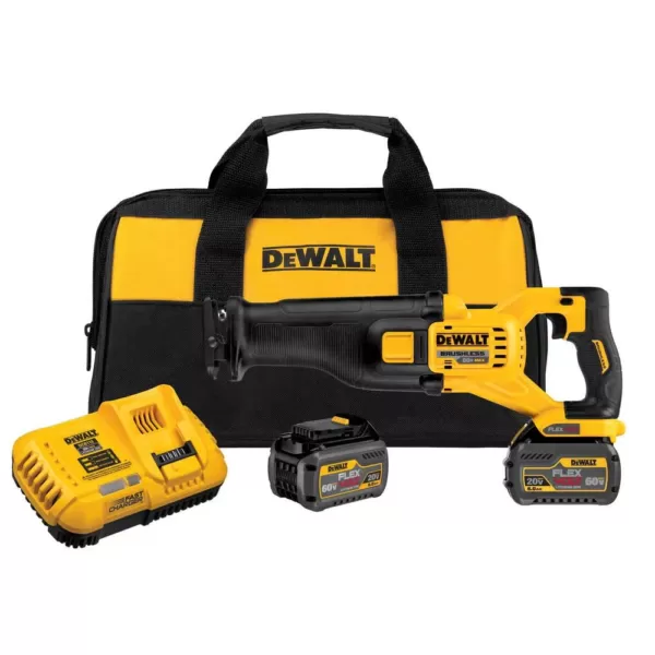 DEWALT FLEXVOLT 60-Volt MAX Cordless Brushless Reciprocating Saw with (2) FLEXVOLT 6.0Ah Batteries & Hammer Drill/Driver