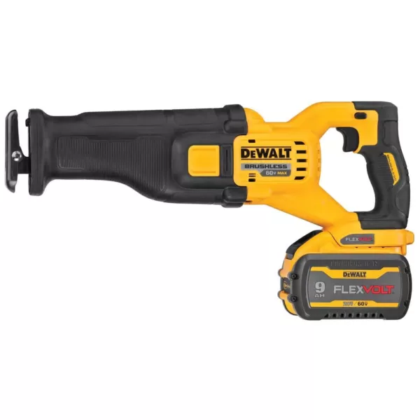 DEWALT FLEXVOLT 60-Volt MAX Cordless Brushless Reciprocating Saw with (2) FLEXVOLT 9.0Ah Batteries & 4-1/2 in. Grinder