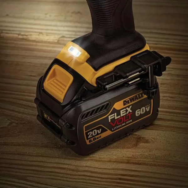 DEWALT FLEXVOLT 60-Volt MAX Cordless Brushless 1/2 in. Stud & Joist Drill with E-Clutch & (1) FLEXVOLT 6.0Ah Battery