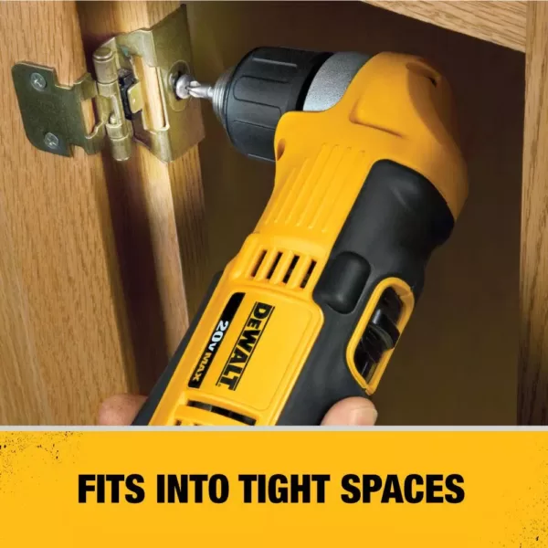 DEWALT 20-Volt MAX Cordless 3/8 in. Right Angle Drill/Driver, (1) 20-Volt 3.0Ah Battery & Charger