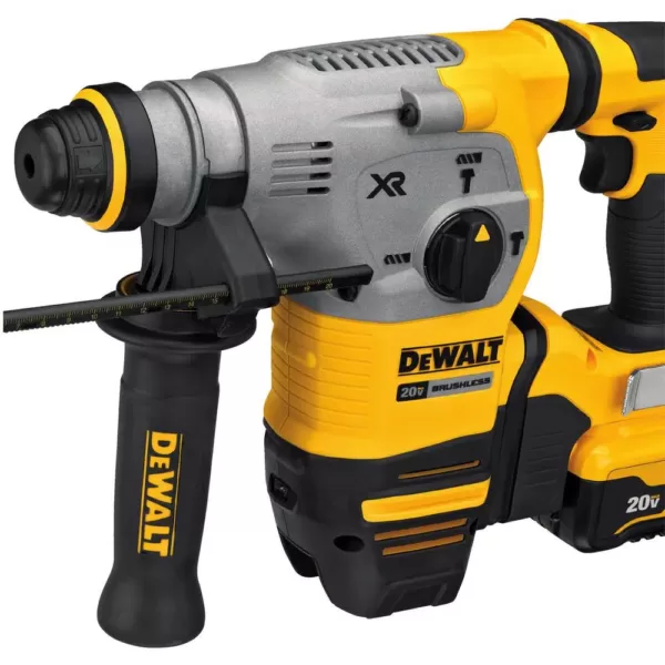 DEWALT 20-Volt MAX XR Cordless Brushless 1-1/8 in. SDS Plus L-Shape Rotary Hammer, (2) 20-Volt 6.0Ah Batteries & Charger