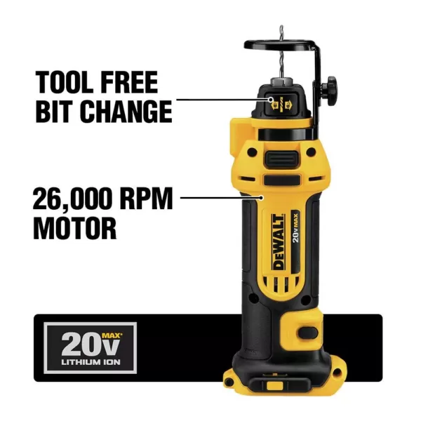 DEWALT 20-Volt MAX Cordless Drywall Cut-Out Tool with (1) 20-Volt Battery 3.0Ah & Charger