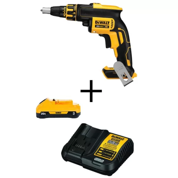 DEWALT 20-Volt MAX XR Cordless Brushless Drywall Screw Gun with (1) 20-Volt 3.0Ah Battery & Charger