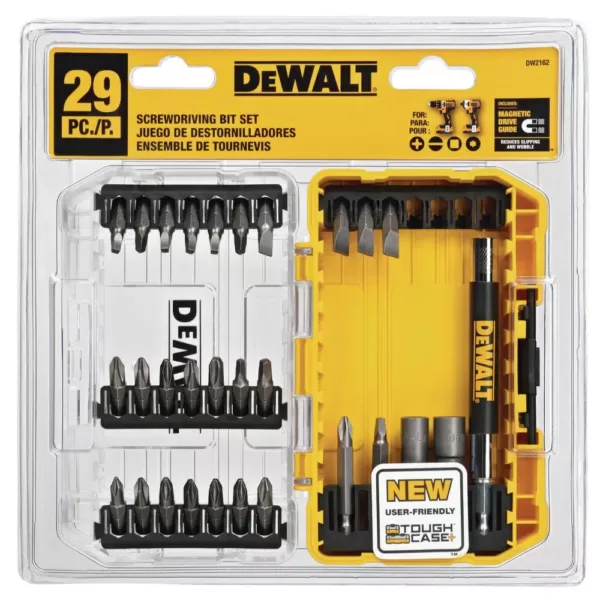 DEWALT Steel Screwdriving Bit Set with Tough Case (29-Piece) with Black and Gold Drill Bit Set (14-Piece)