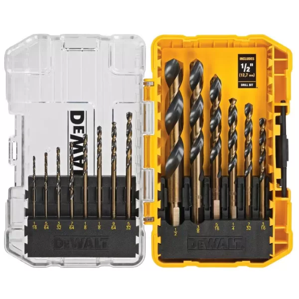 DEWALT Steel Screwdriving Bit Set with Tough Case (29-Piece) with Black and Gold Drill Bit Set (14-Piece)