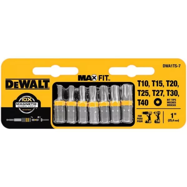 DEWALT 1 in. Torx Security Drill Bit Tip Set (7-Piece)