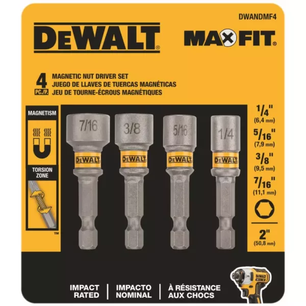 DEWALT MAXFIT Magnetic 2 in. Nut Driver Set (4-Piece)