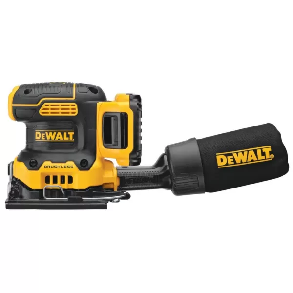 DEWALT 20-Volt MAX XR Cordless Brushless 1/4 Sheet Variable Speed Sander with (1) 20-Volt Battery 2.0Ah & Charger