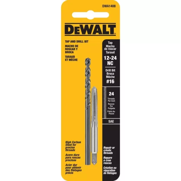 DEWALT #16 Drill and 12-24 NC Tap Set