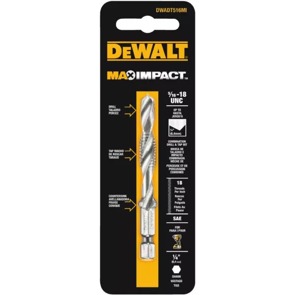 DEWALT MAX IMPACT 5/16 in. - 18 in. Drill Tap Bit