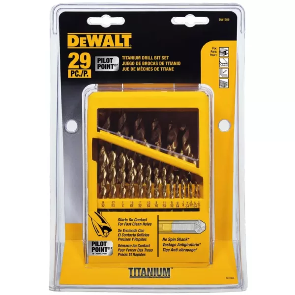 DEWALT Titanium Pilot Point Drill Bit Set (29-Piece)