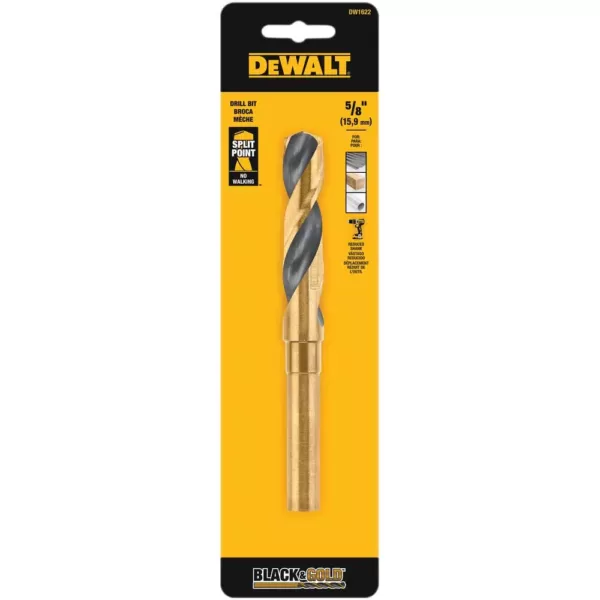 DEWALT 5/8 in. Black and Gold Drill Bit