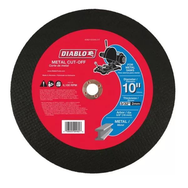 DIABLO 10 in. x 3/32 in. x 5/8 in. Metal Cut-Off Disc