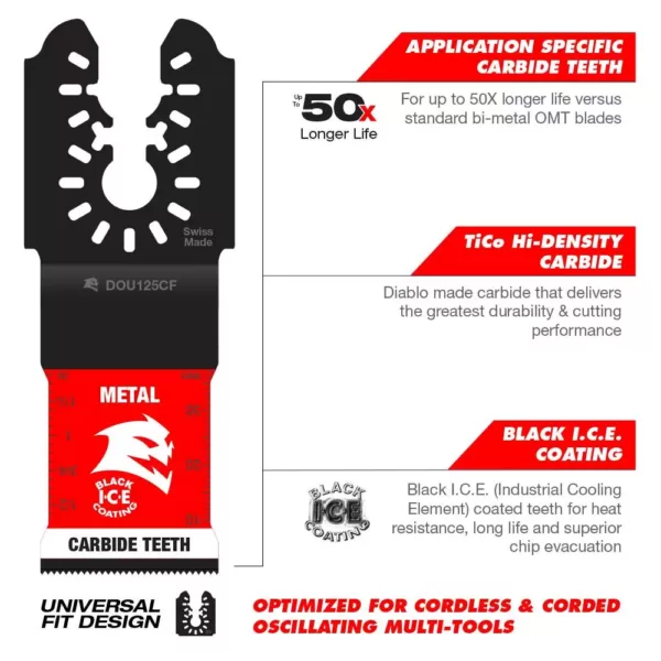 DIABLO 1-1/4 in. Universal Fit Carbide Oscillating Blade for Metal