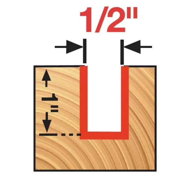 DIABLO 1/2 in. x 1 in. Carbide Straight Router Bit