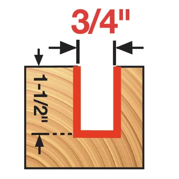 DIABLO 3/4 in. x 1-1/2 in. Carbide Straight Router Bit