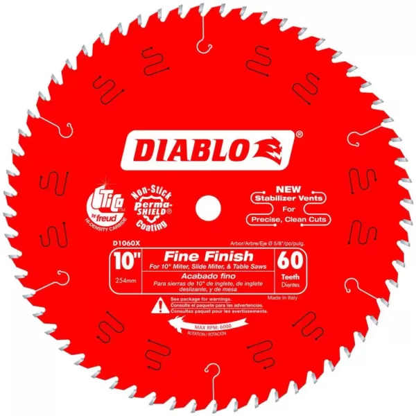 DIABLO 10 in. x 60-Teeth Fine Finish Saw Blade