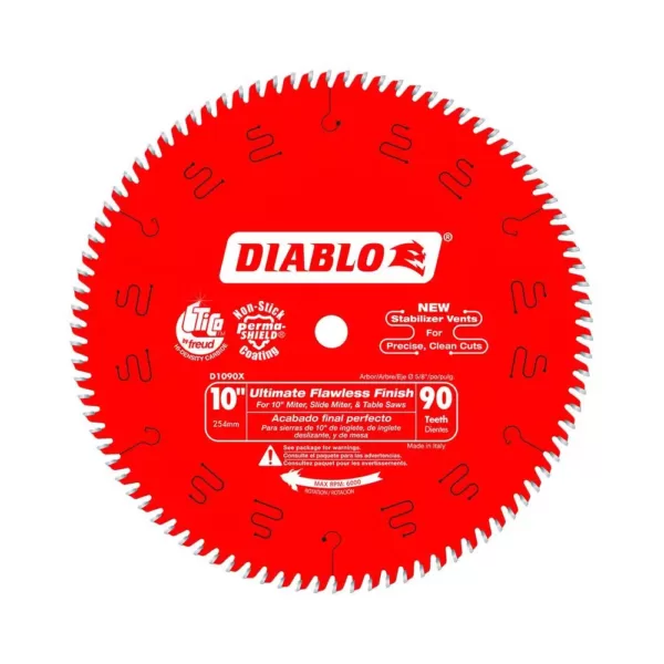 DIABLO 10 in. x 90-Teeth Ultimate Polished Finish Circular Saw Blade (25-Pack)