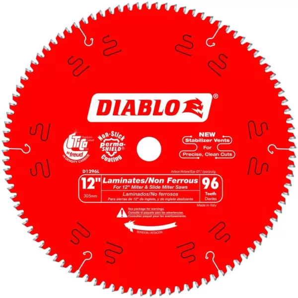 DIABLO 12 in. x 96-Tooth Laminate/Non-Ferrous Metal Cutting Saw Blade