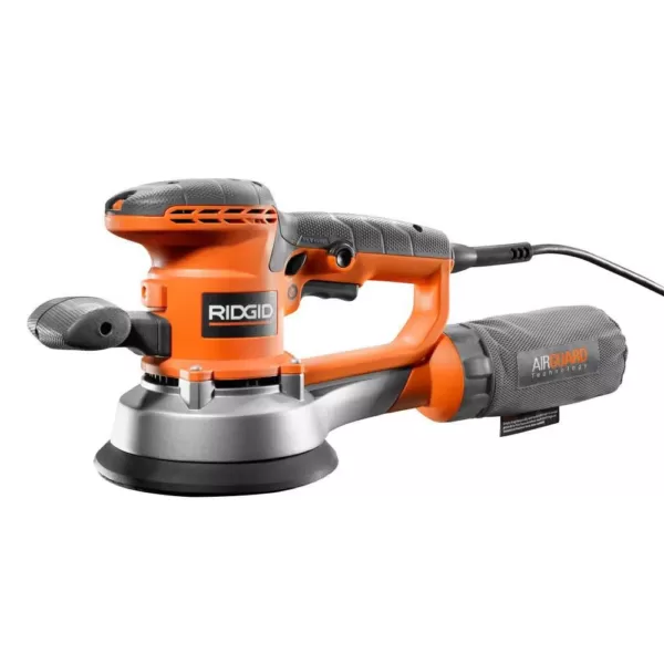 RIDGID 4 Amp Corded 6 in. Variable-Speed Dual Random Orbital Sander with AIRGUARD Technology