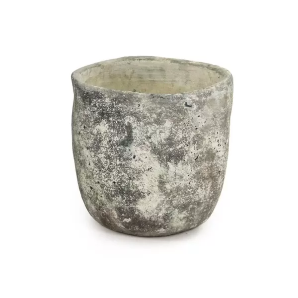 Zentique Asymmetrical Distressed Grey XLarge Decorative Vase