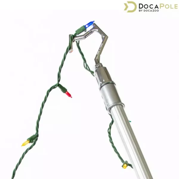 DocaPole Big-Reach Pole Hook Attachment for Extension Pole, Utility Hook for Hanging String Lights (Pole Not Included)