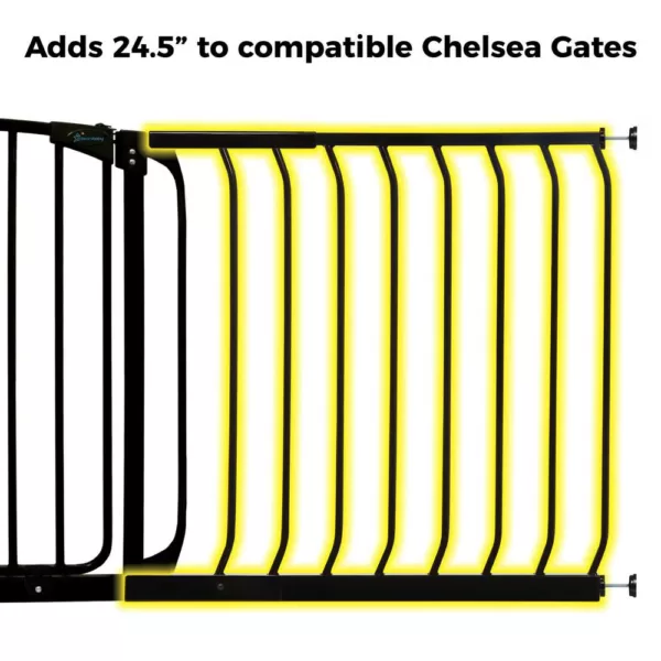 Dreambaby 24.5 in. Gate Extension for Black Chelsea Standard Height Child Safety Gate