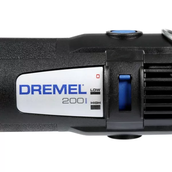 Dremel 200 Series 1.15 Amp Dual Speed Corded Rotary Tool Kit with 15 Accessories and 1 Attachment