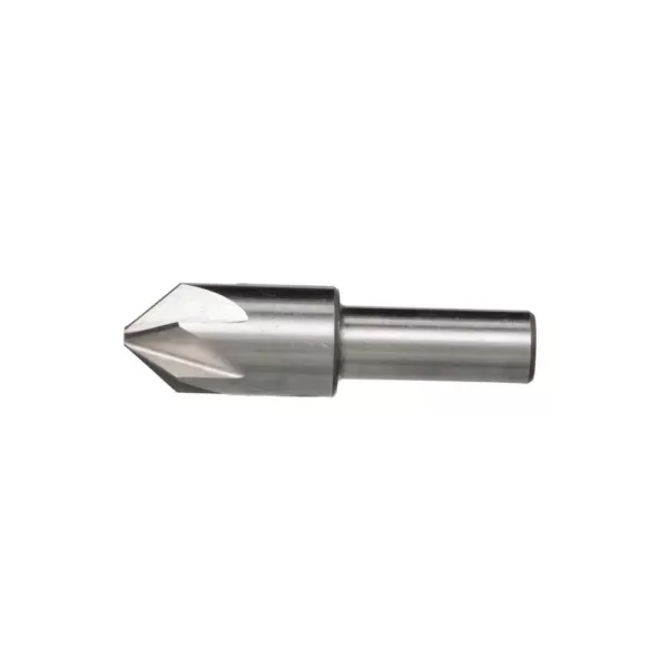 Drill America 1/4 in. 100-Degree High Speed Steel Countersink Bit with 6 Flutes