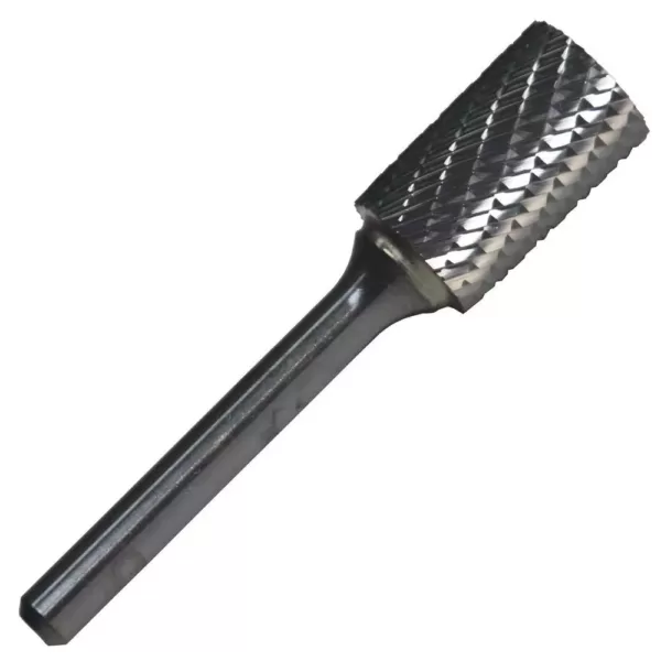 Drill America 1/4 in. x 1 in. Cylindrical Solid Carbide Burr Rotary File Bit with 1/4 in. Shank