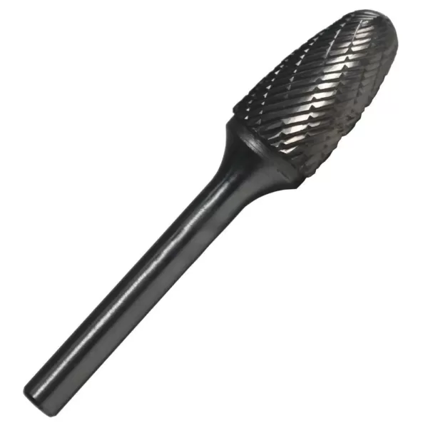 Drill America 3/4 in. x 1-1/4 in. Tree Radius End Solid Carbide Burr Rotary File Bit with 1/4 in. Shank