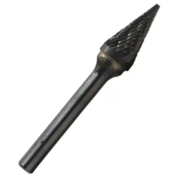 Drill America 5/8 in. x 1 in. Cone Pointed End Solid Carbide Burr Rotary File Bit with 1/4 in. Shank