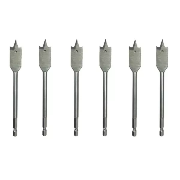 Drill America Carbon Steel Spade Drill Bit Set (6-Pieces)