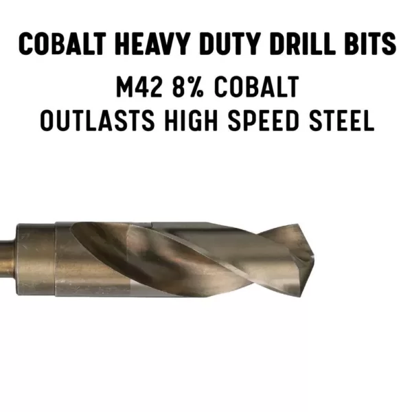 Drill America 9/16 in. - 1 in. M42 Cobalt Reduced Shank Drill Bit Set (5-Piece)