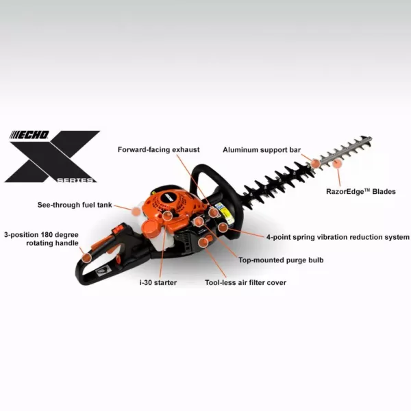 ECHO 28 in. 21.2 cc Gas 2-Stroke Engine Hedge Trimmer