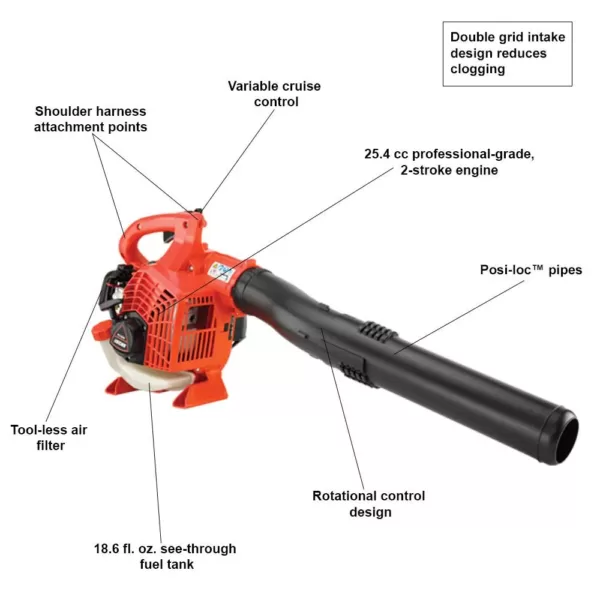 ECHO 170 MPH 453 CFM 25.4 cc Gas 2-Stroke Cycle Handheld Leaf Blower