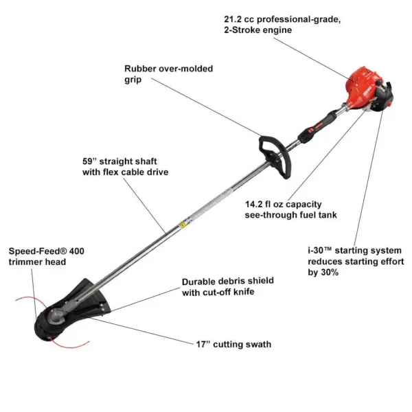 ECHO 21.2 cc Gas 2-Stroke Cycle Straight Shaft Trimmer