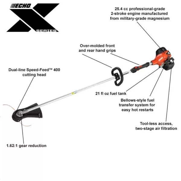 ECHO 25.4 cc Gas 2-Stroke Cycle Straight Shaft Trimmer