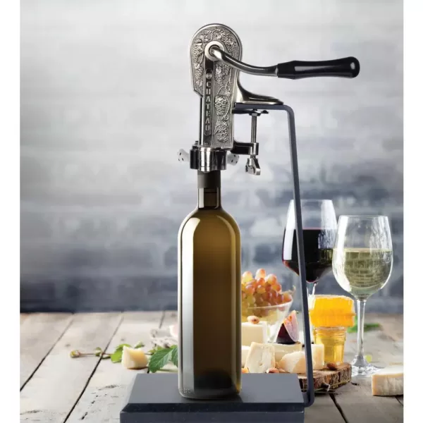 Epicureanist Pewter Connoisseur Wine Opener And Black Granite Stand