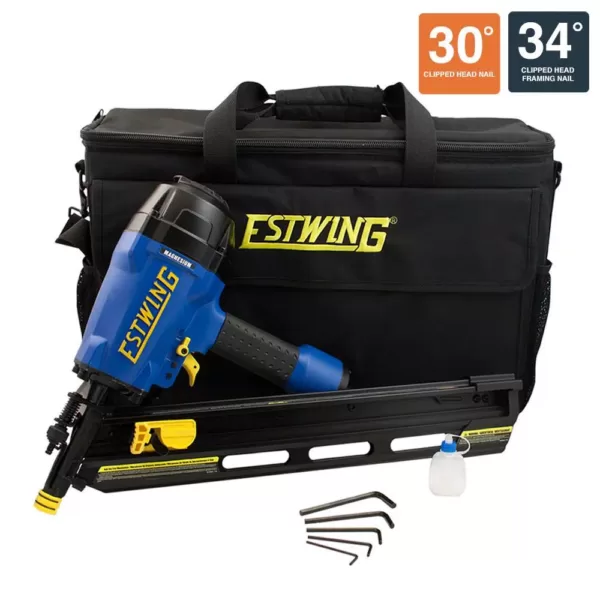 Estwing Pneumatic 34 degrees Clipped Head Framing Nailer with Padded Bag