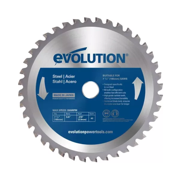 Evolution Power Tools 7-1/4 in. 40-Teeth Mild Steel Cutting Saw Blade