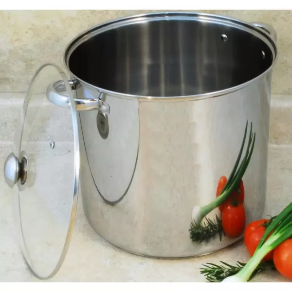 ExcelSteel 12 qt. Stainless Steel Stock Pot with Glass Lid