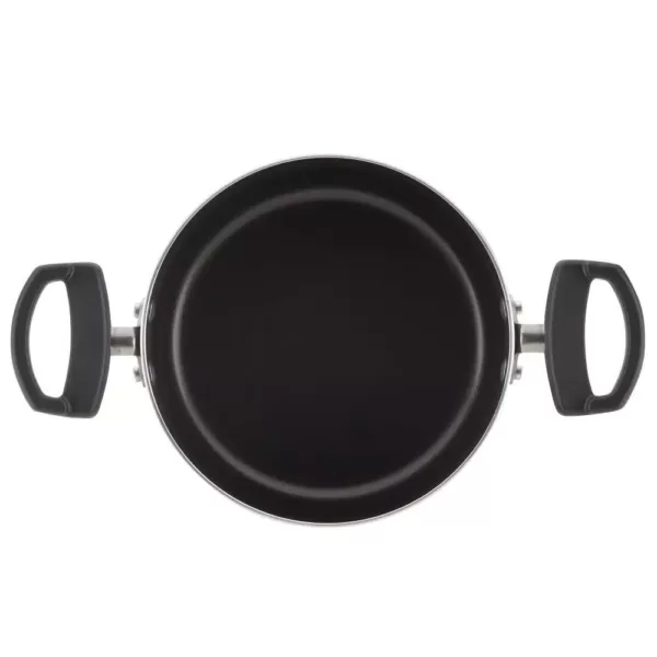 Farberware Neat Nest Space Saving 1.5 qt. Aluminum Nonstick Sauce Pot in Black with Glass Lid