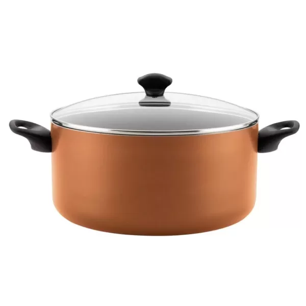 Farberware Promotional 10.5 qt. Aluminum Nonstick Stock Pot in Copper with Glass Lid